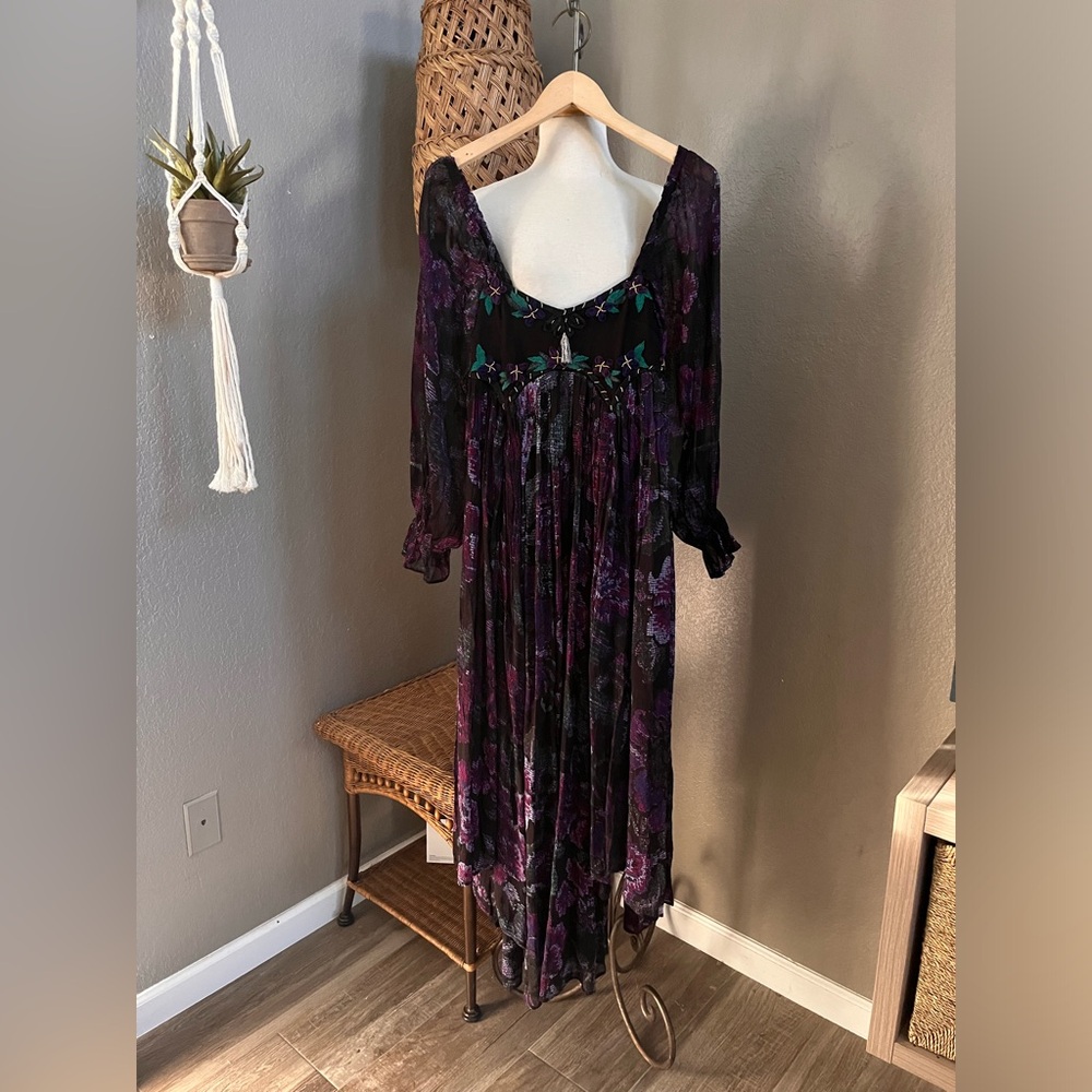 ▪️Free People Timeless Tapestry Embellished Babydoll Maxi Dress - Picture 6 of 14